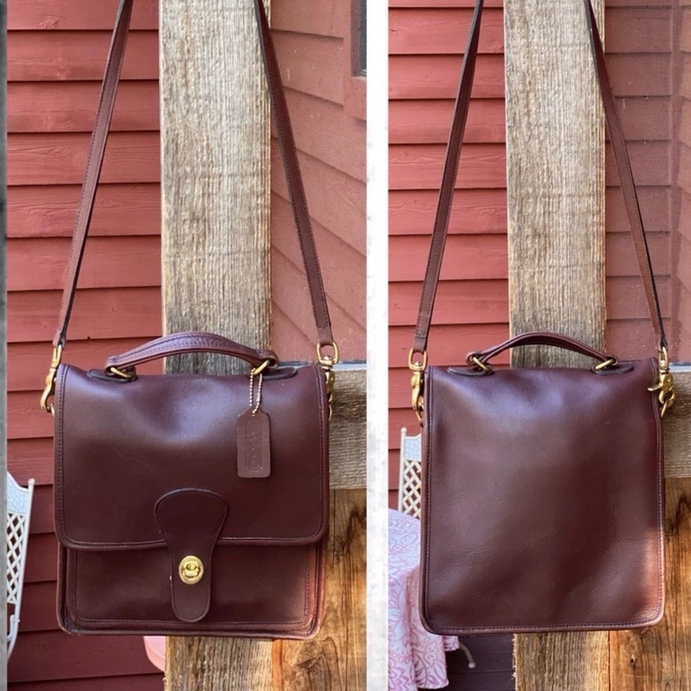 VINTAGE COACH MAHOGANY BROWN MESSENGER STATION BAG 5130 - Picture 10 of 16